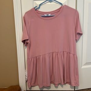 Time and Tru Pink Ruffle top